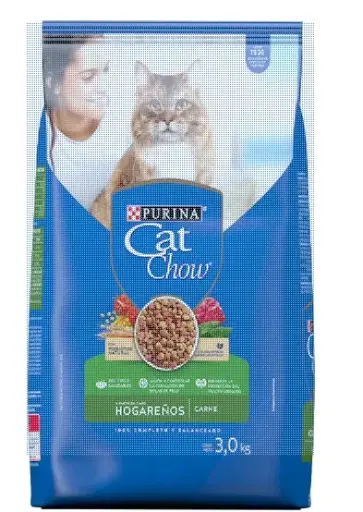 Purina Cat Chow Comida para Gato Adulto Hogareños Carne 3Kg